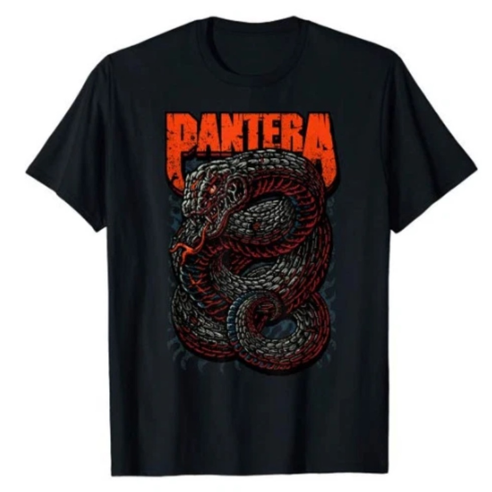 Pantera Official Venomous Black Adult Large Unisex T-Shirt